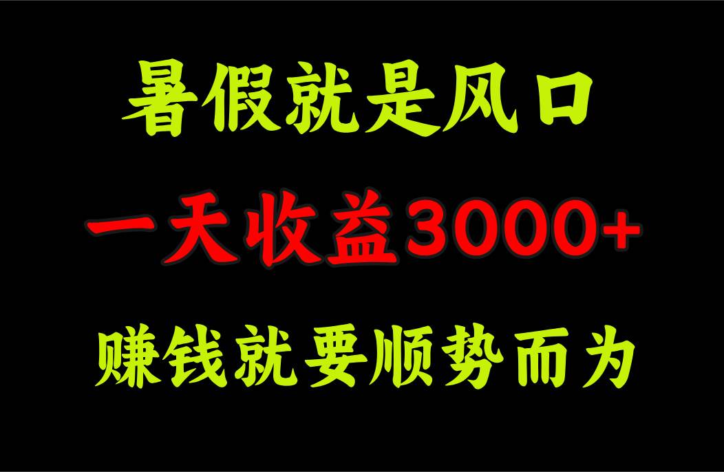 一天收益3000+ 赚钱就是顺势而为，暑假就是风口-学知网