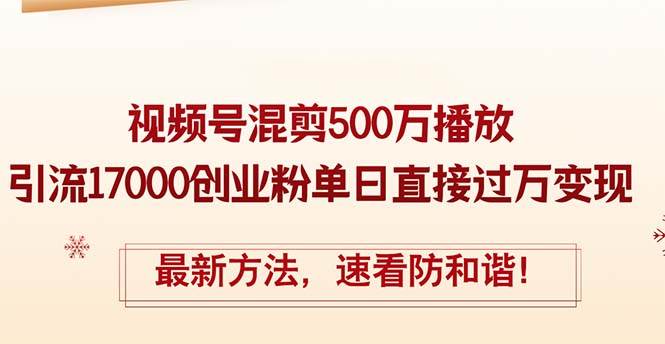 精华帖视频号混剪500万播放引流17000创业粉，单日直接过万变现，最新方…-学知网