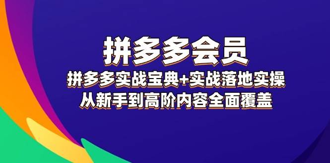 拼多多 会员，拼多多实战宝典+实战落地实操，从新手到高阶内容全面覆盖-学知网