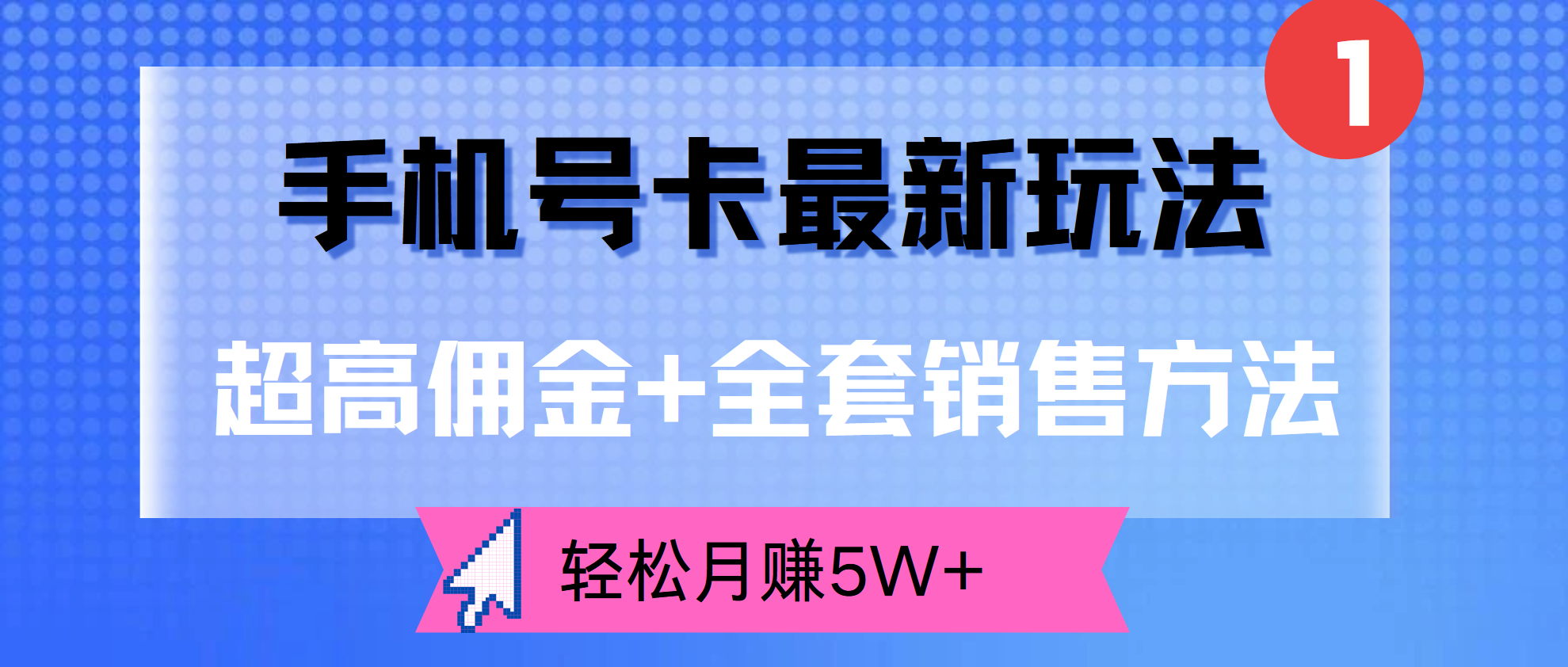 超高佣金+全套销售方法，手机号卡最新玩法，轻松月赚5W+-学知网