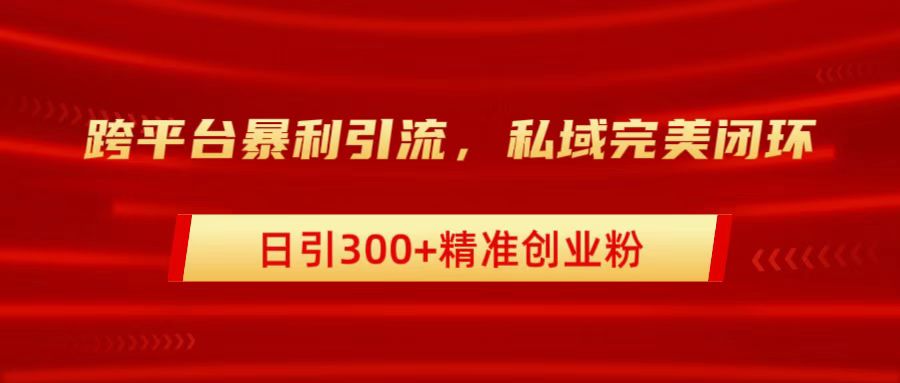 跨平台暴力引流，私域完美闭环，日引300+精准创业粉-学知网