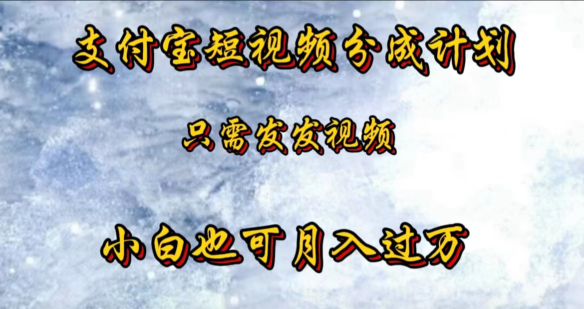 支付宝短视频劲爆玩法，只需发发视频，小白也可月入过万-学知网