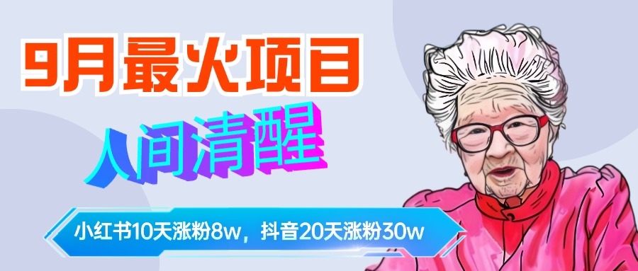 9月最火项目，人间清醒柒奶奶，10天小红薯涨粉8w+，单篇笔记报价1400.-学知网