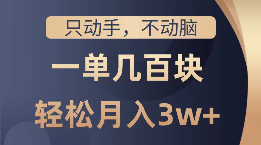 只动手不动脑，一单几百块，轻松月入2w+，看完就能直接操作，详细教程-学知网