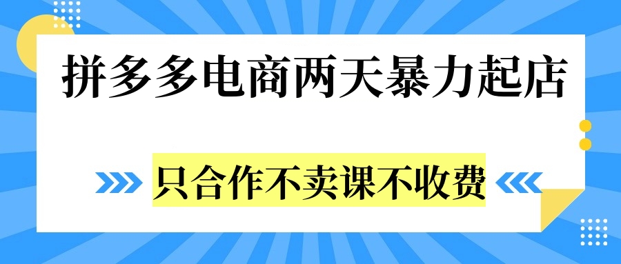 拼多多两天暴力起店，只合作不卖课不收费-学知网