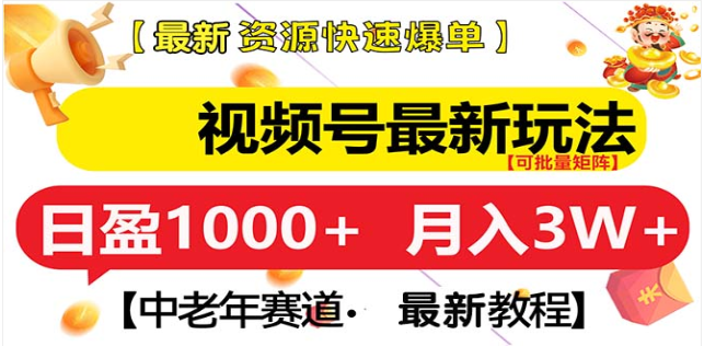 视频号独家玩法，老年养生赛道，无脑搬运爆款视频，日入1000+-学知网