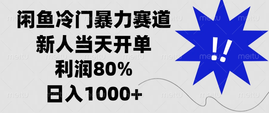 闲鱼冷门暴力赛道，利润80%，日入1000+新人当天开单，-学知网