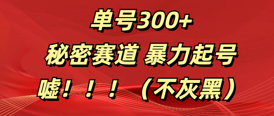 单号300+  秘密赛道 暴力起号  （不灰黑）-学知网