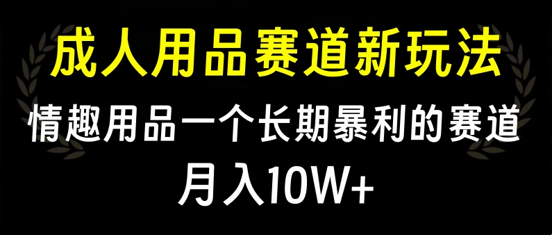 大人用品赛道新玩法，情趣用品一个长期暴利的赛道，月入10W+-学知网